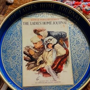 4 Vintage Blue Decorative Tray